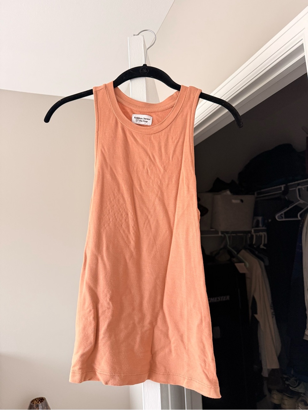 Madewell Ribbed Sleeveless Tank in Peach-Orange